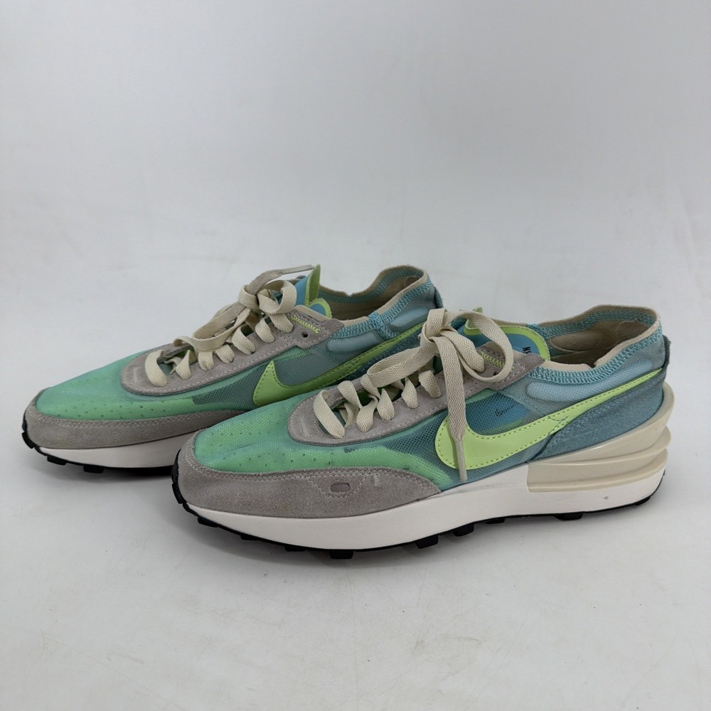 Nike DC2533-401 Waffle One Women Size 7.5 Green Blue Gray Running Shoes Sneakers